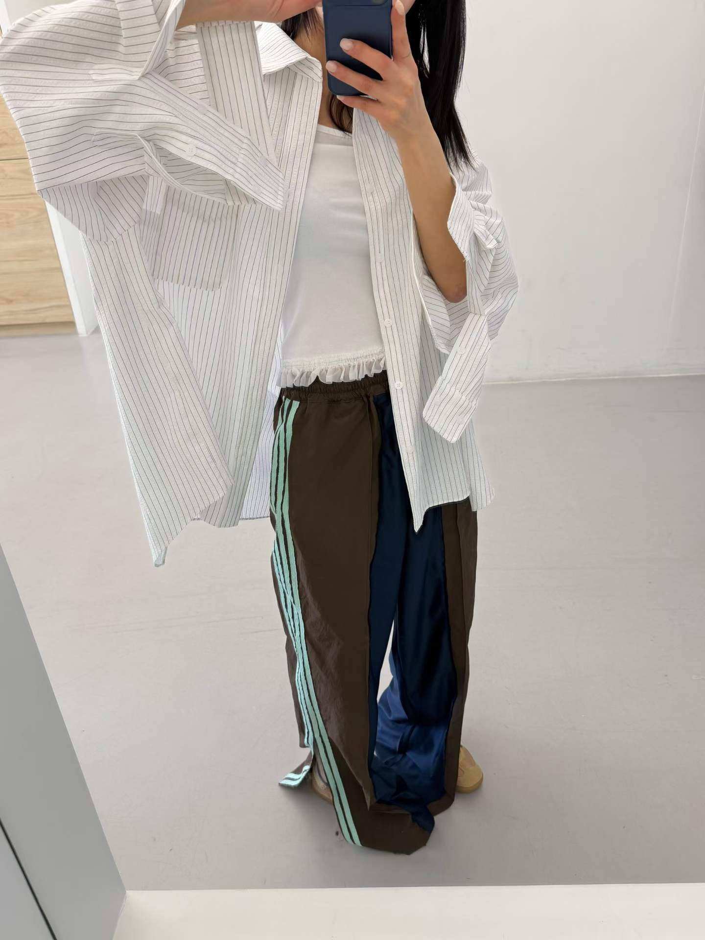 EIDEN PANEL OPEN HEM CONTRAST TRACKPANTS