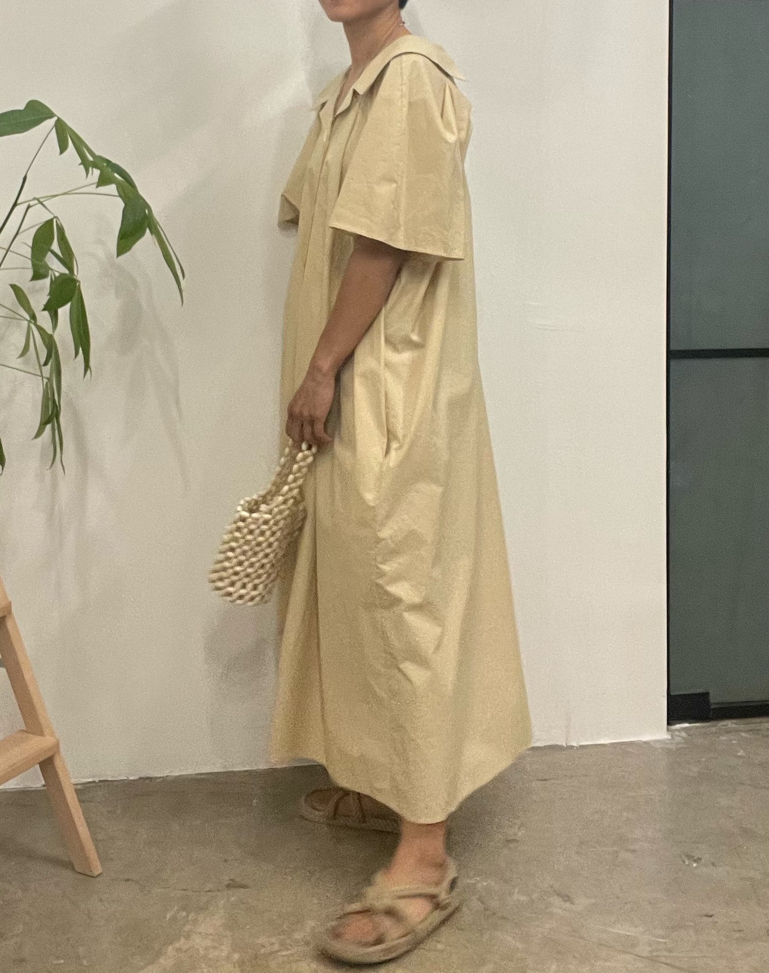 Sofie twisted back details pocket shirt dress