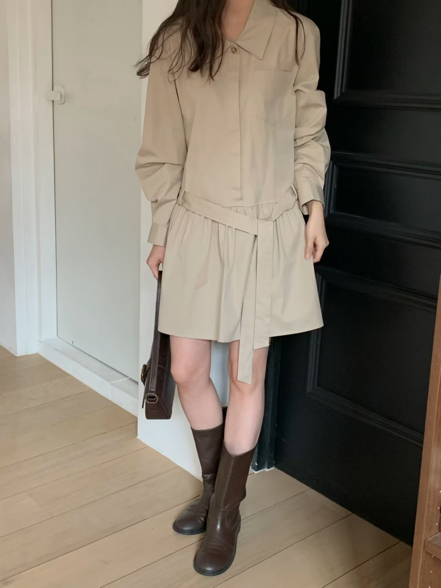 JU16 / MATCHING BELT SHIRT DRESS