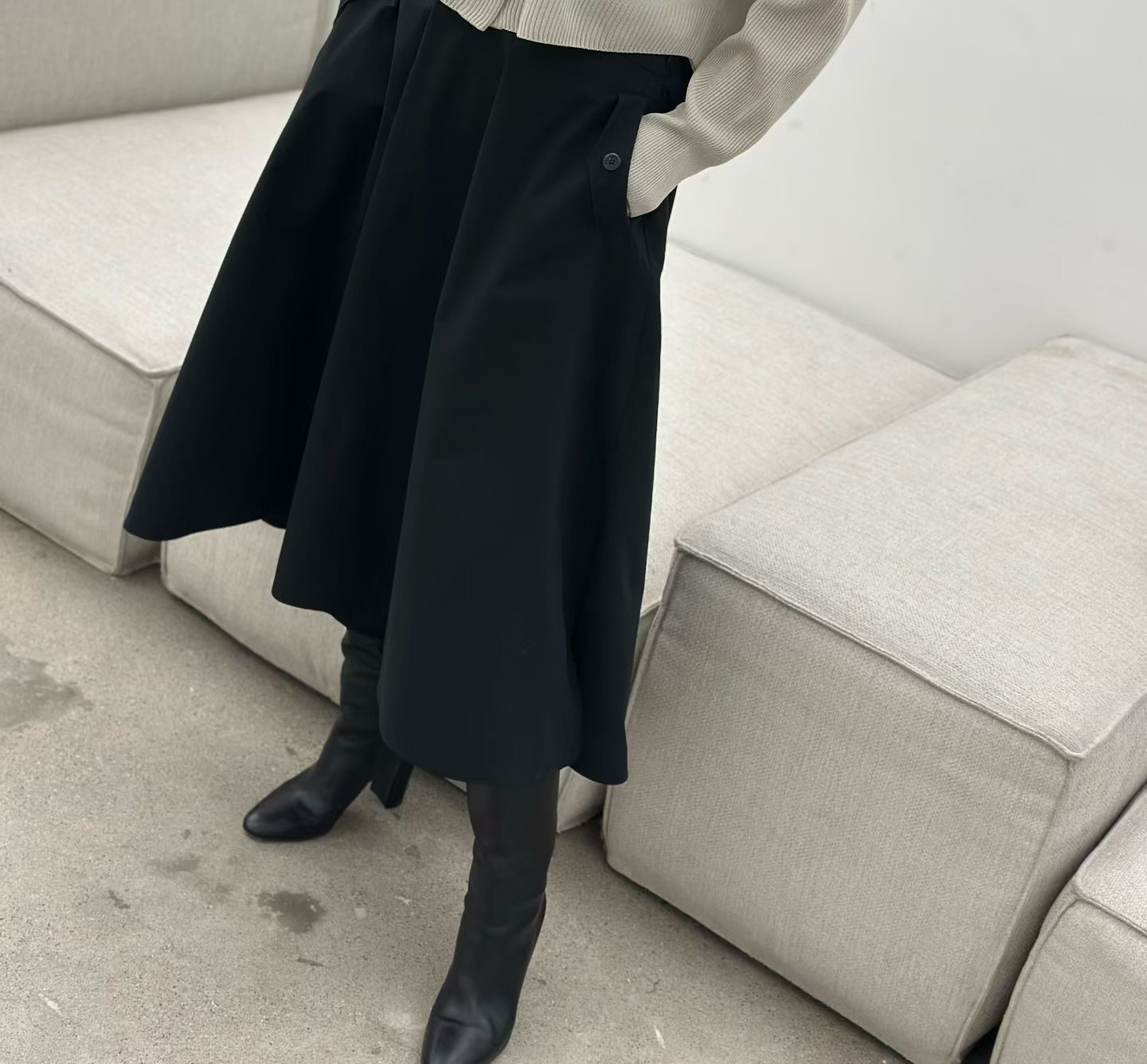 LE21 / CROPPED POCKET FLARE CULOTTES