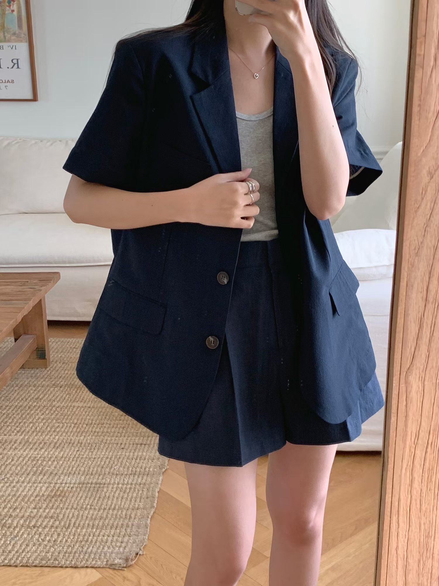 1000426 / SHORT SLEEVES BUTTON BLAZER