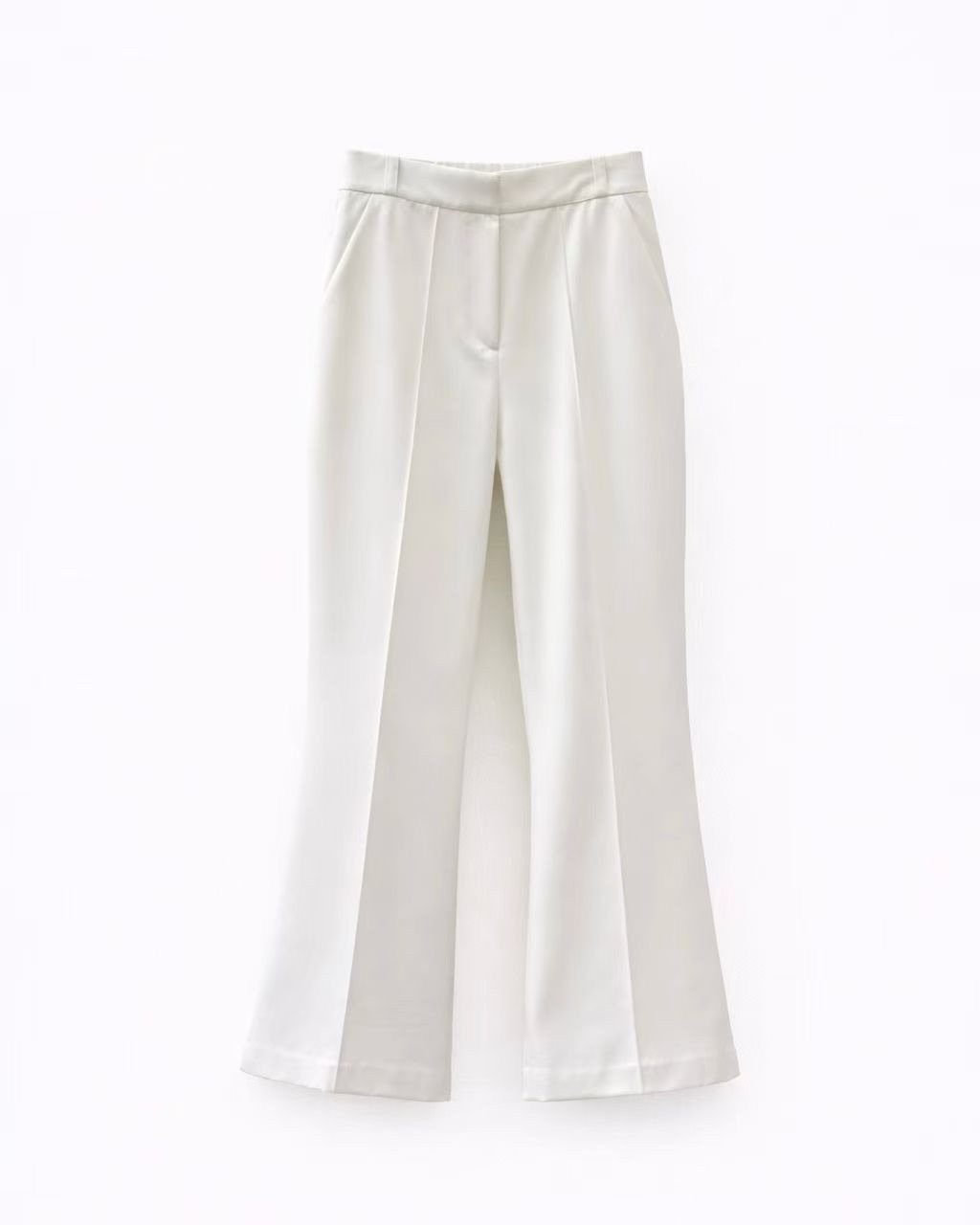 ME09 / Banded Waist Straight Flare Trousers
