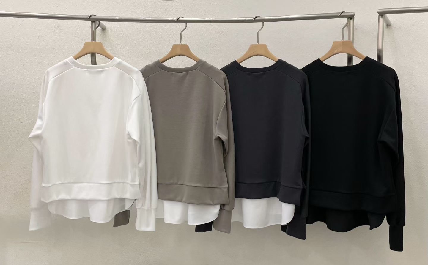 LE13 / BI-FABRIC LONG SLEEVES PULLOVER
