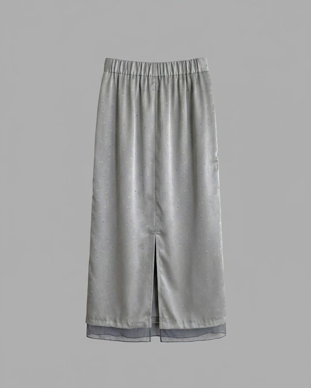ESSENCE BACK BANDING SATIN FLORAL SKIRT