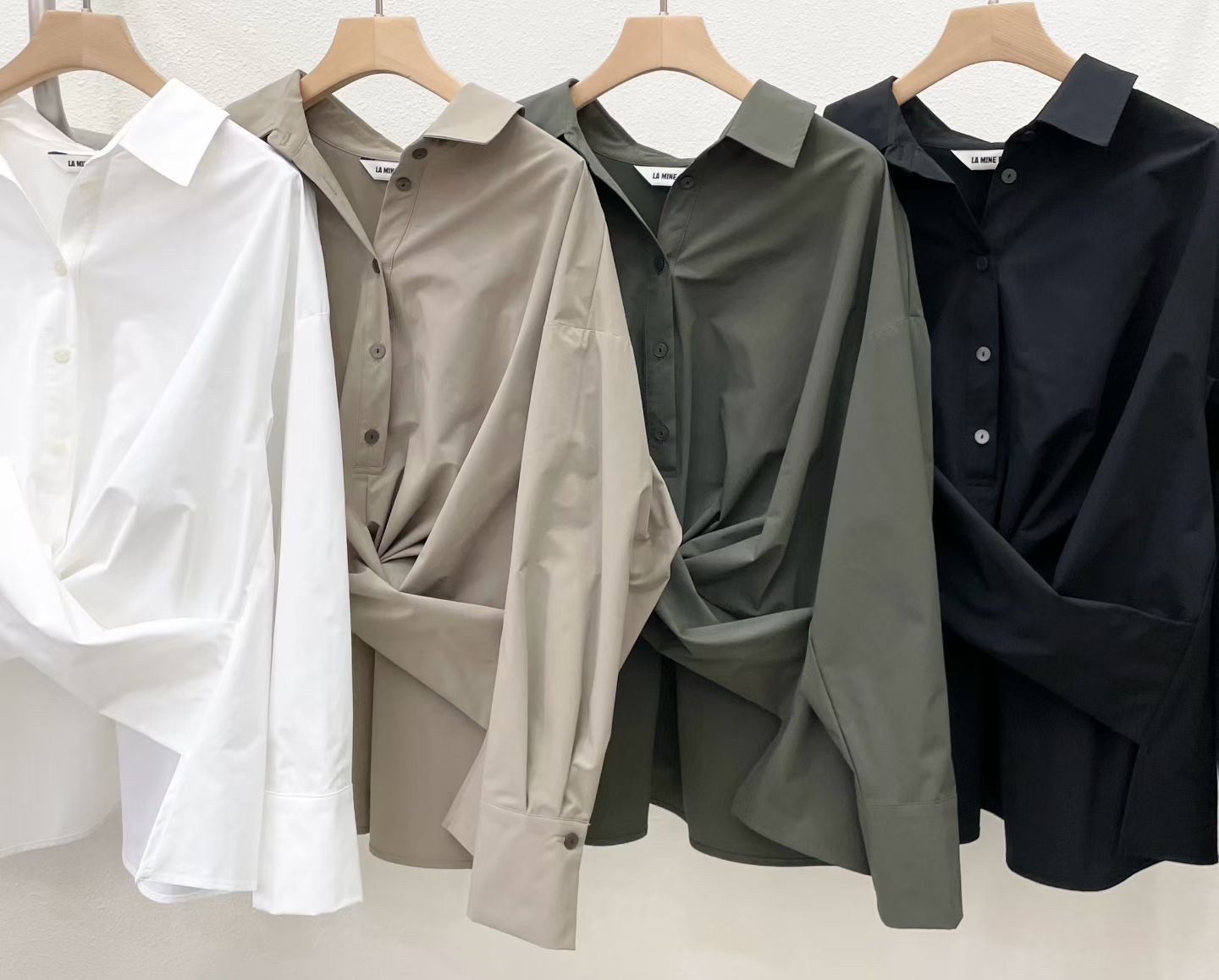 LE20 / TWIST FRONT COLLARED SHIRT