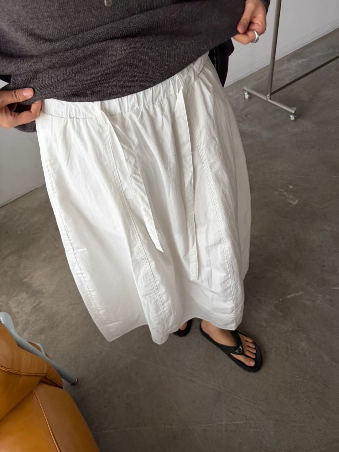 YQ25 / POPLIN MAXI POCKET SKIRT