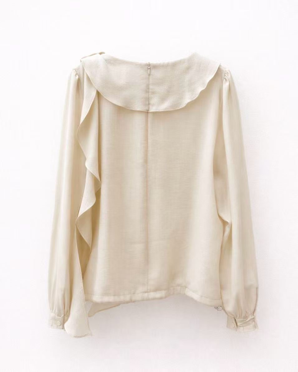ME02 / Ruffled Detail Long Sleeves Blouse