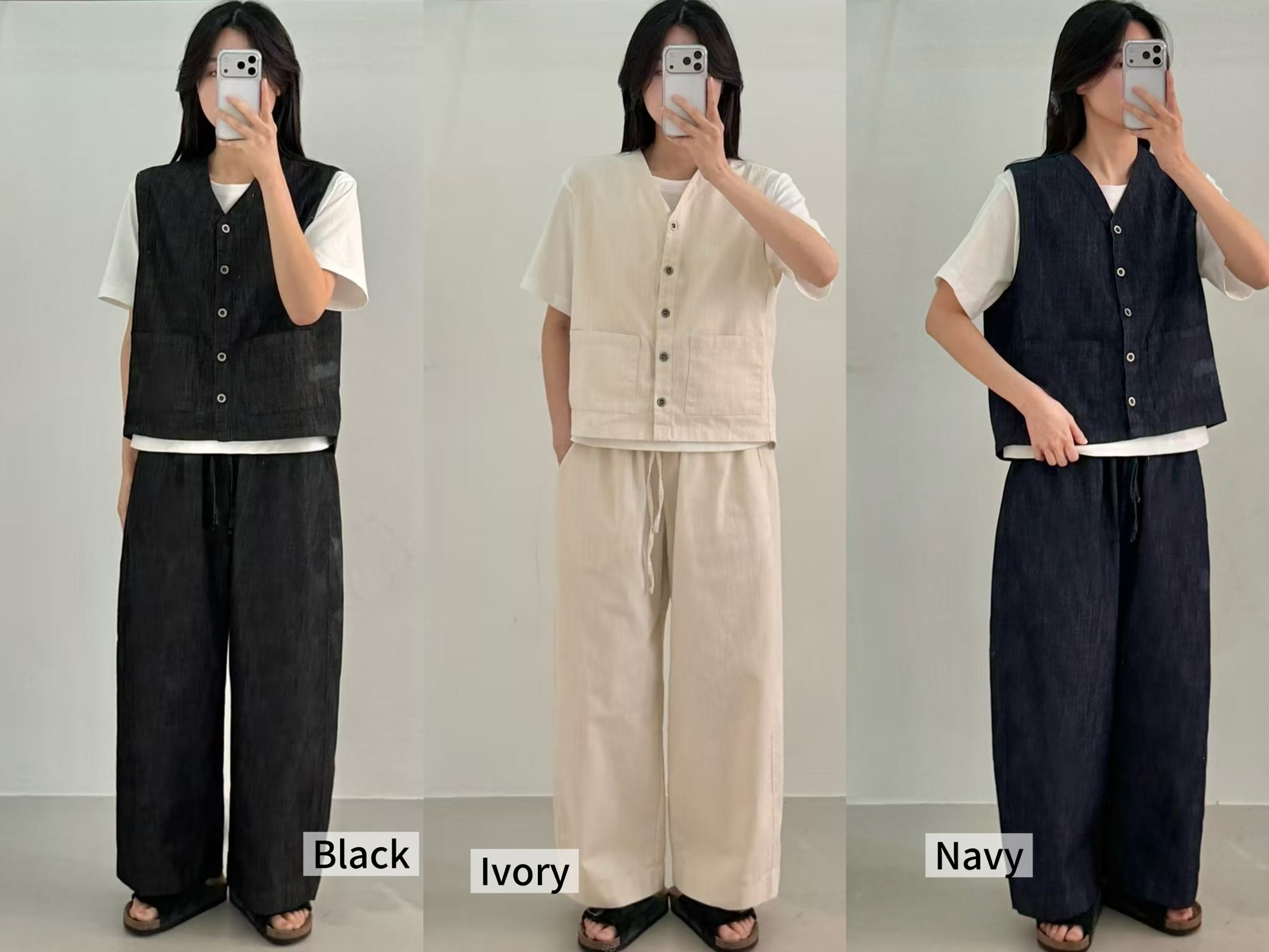 FG29 / ELASTIC WAISTBAND DENIM TROUSERS