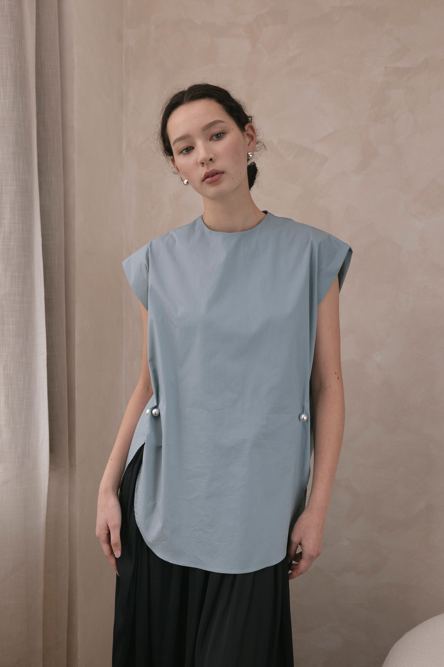 AL05/ FAUX PEARL CONNECTOR ANGULAR TOP