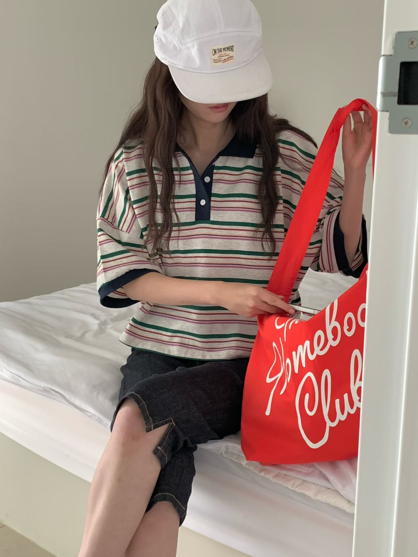 PG39 / DROP SHOULDER STRIPE POLO