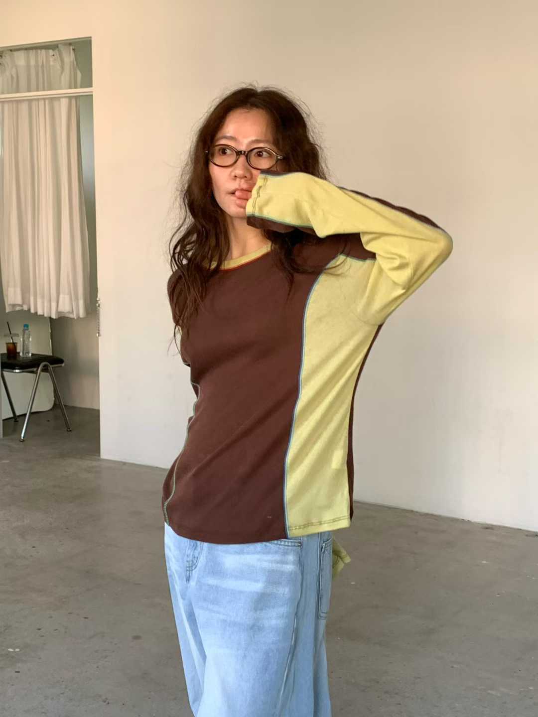 ELORA TWO TONE PANEL PULLOVER