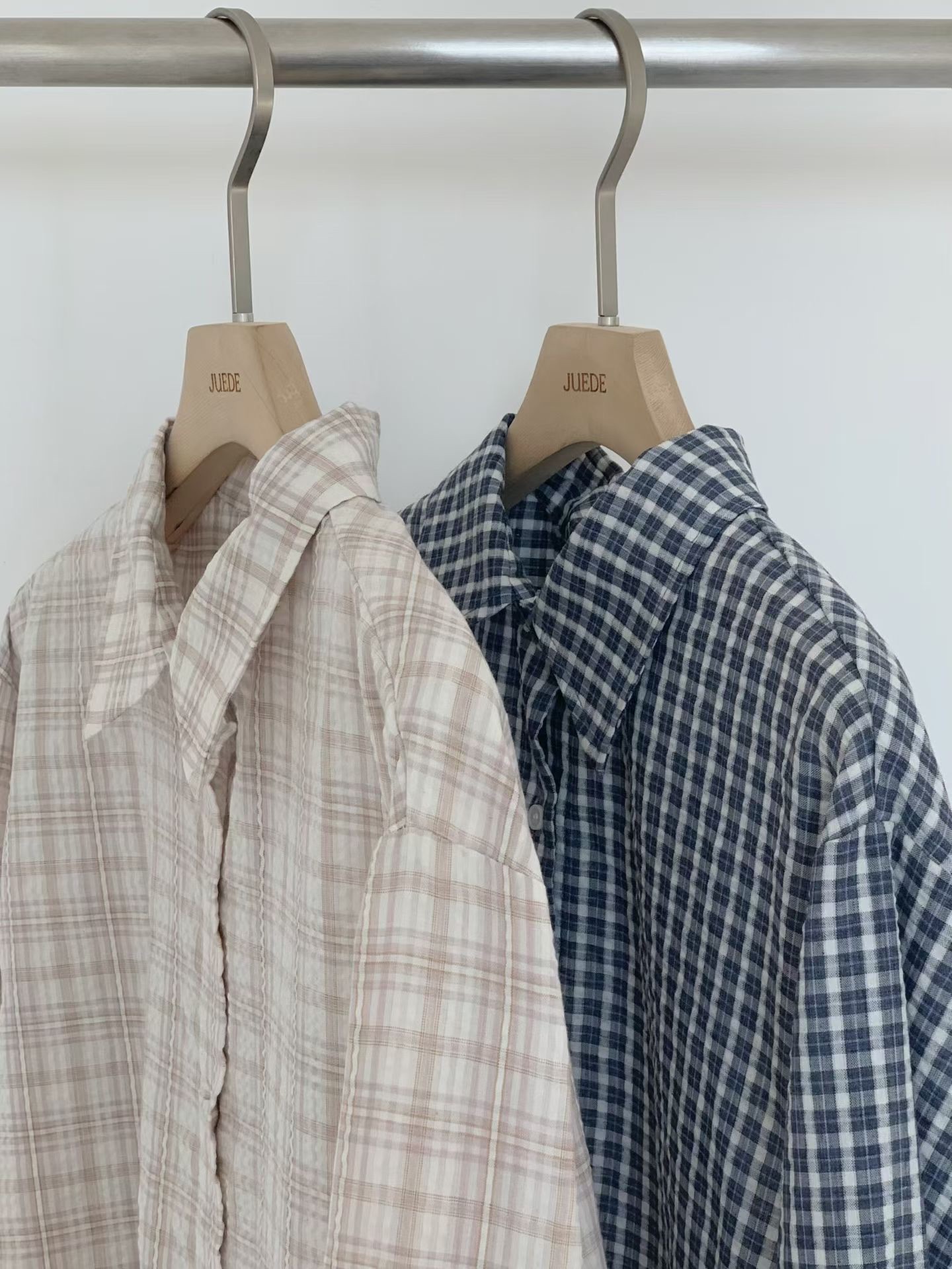 JU06 / PLAID BUTTON DOWN SHIRT