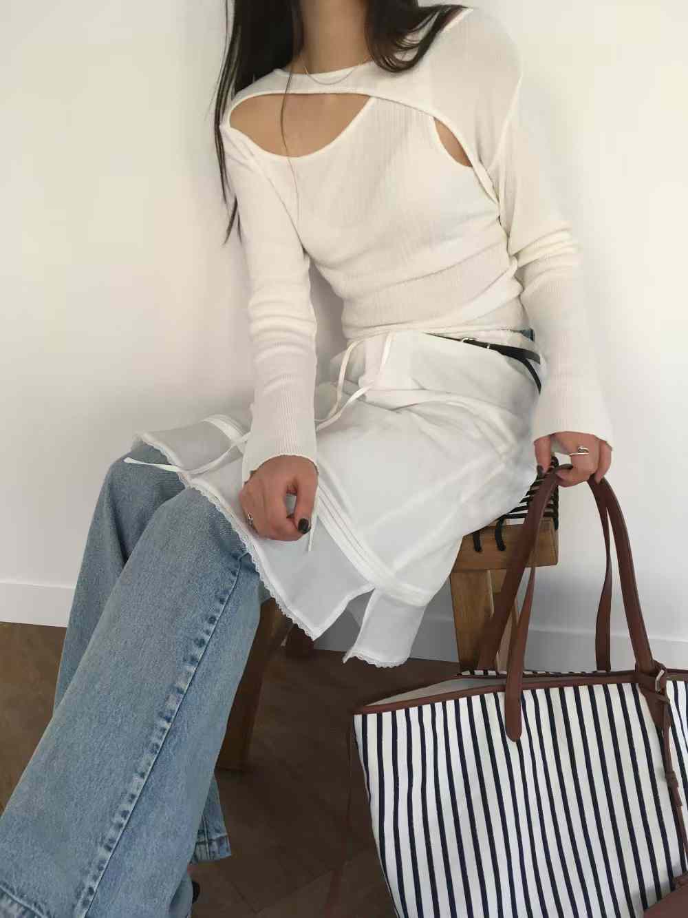 DALILA PREMIUM CRISS CROSS COLLAR KNIT PULLOVER