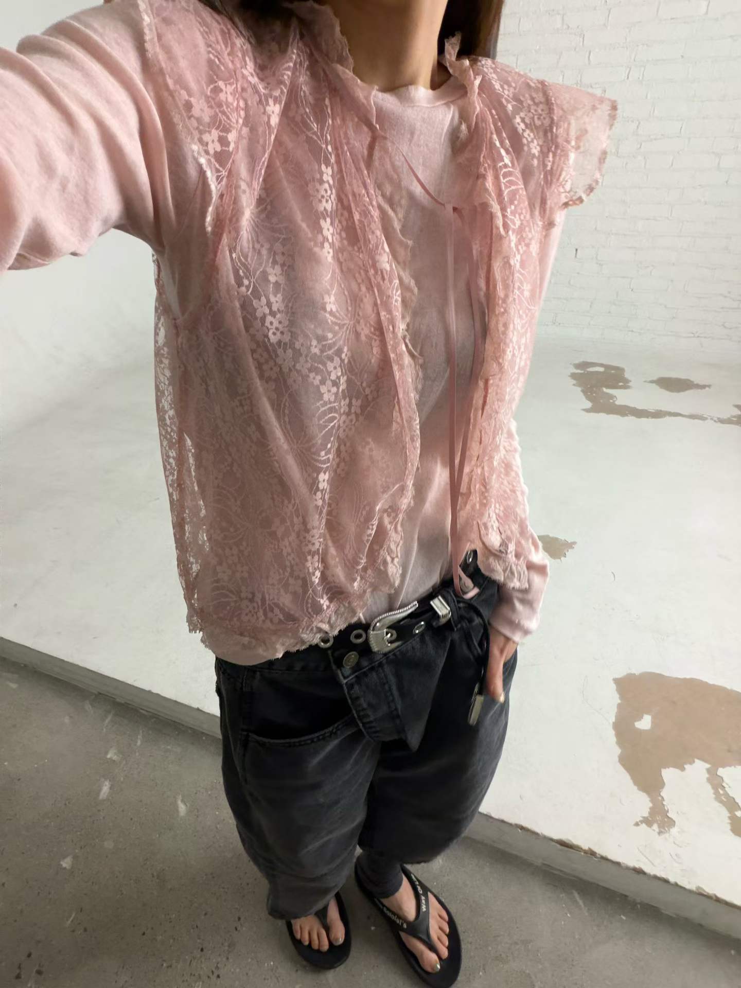 EVER CAP SLEEVES LACE VEST