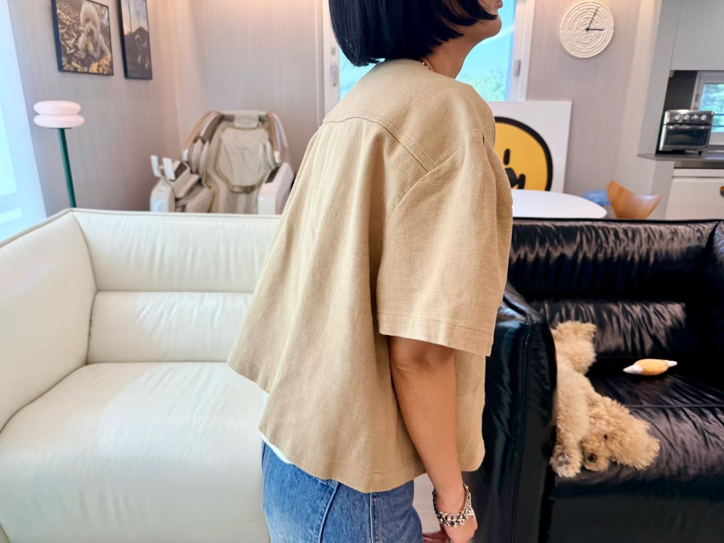 780426/DARTED SLEEVES OUTER TOP 