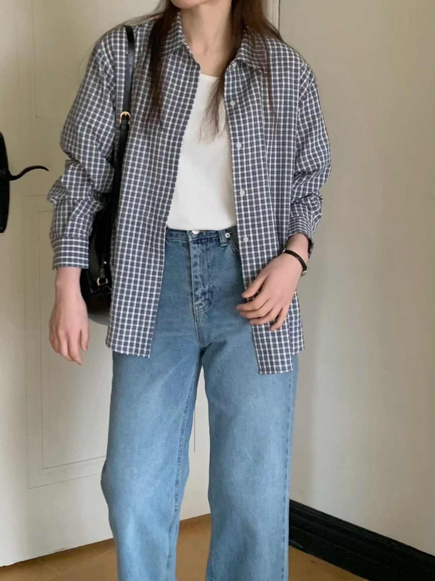 JU06 / PLAID BUTTON DOWN SHIRT