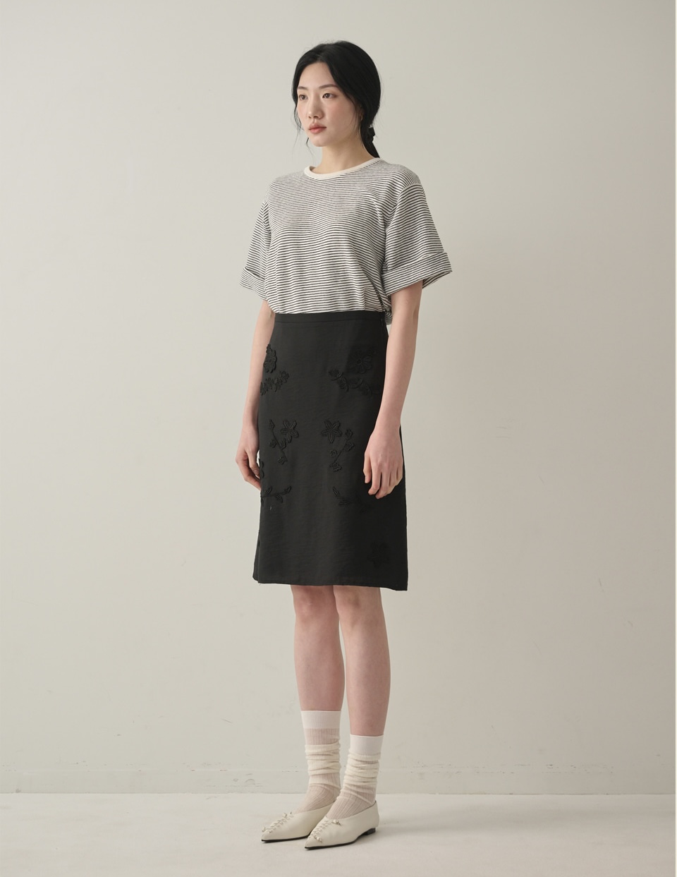 DD06 / Color Block Half Sleeve Knit