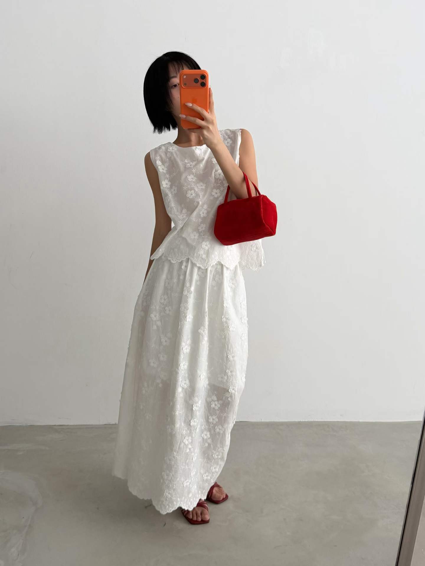 ELOWEN BRODERIE MAXI BANDING SKIRT