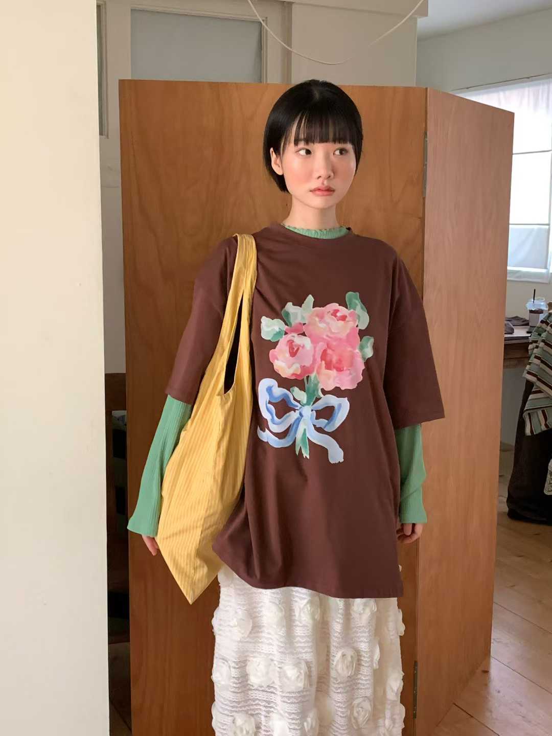 ELODIE FLOWER BOUQUET OVERSIZED TEE