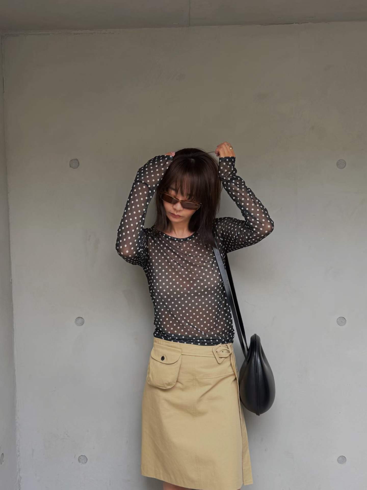 FRANCINE POLKA DOTS LAYERING TOP