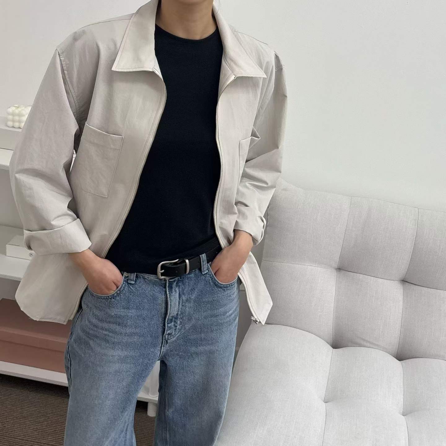 FINNEGAN ZIP UP COLLARED JACKET