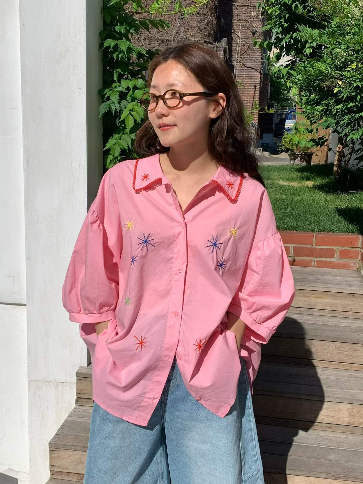 FERNA STAR EMBROIDERY COLLAR SHIRT