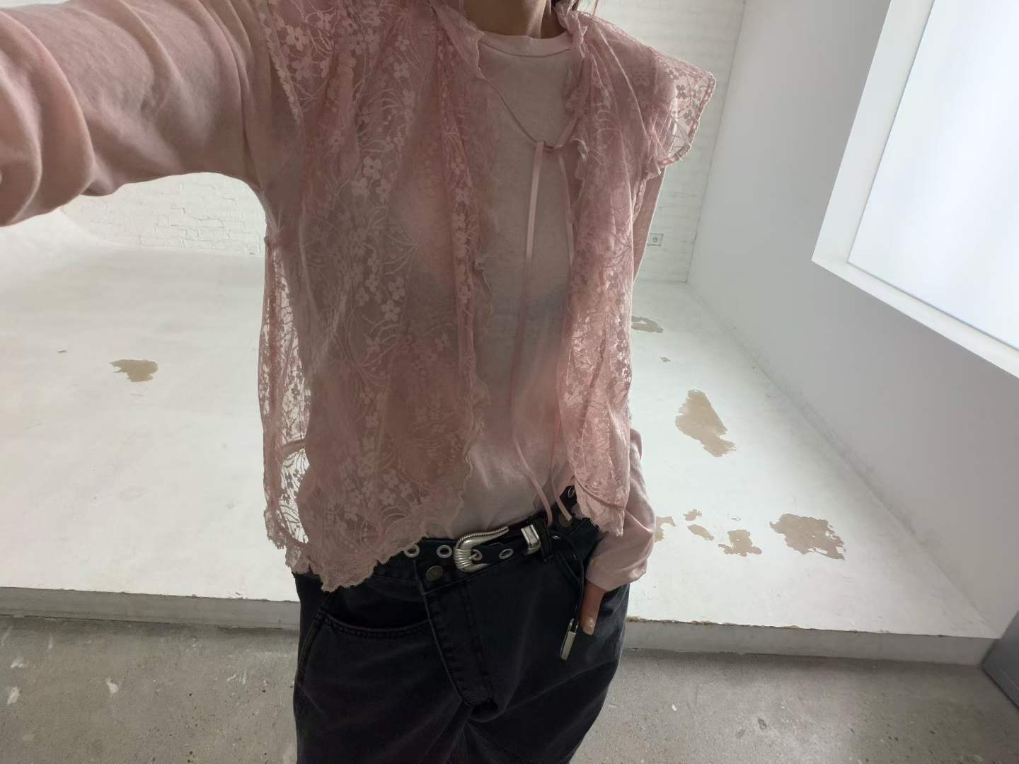 EVER CAP SLEEVES LACE VEST