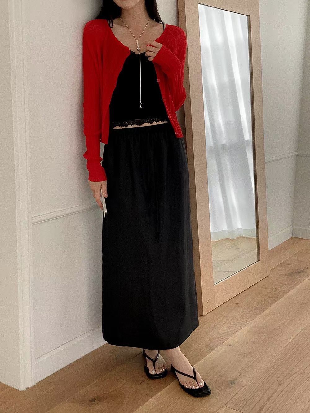 PG03 / ELASTIC WAISTBAND STRAIGHT SKIRT