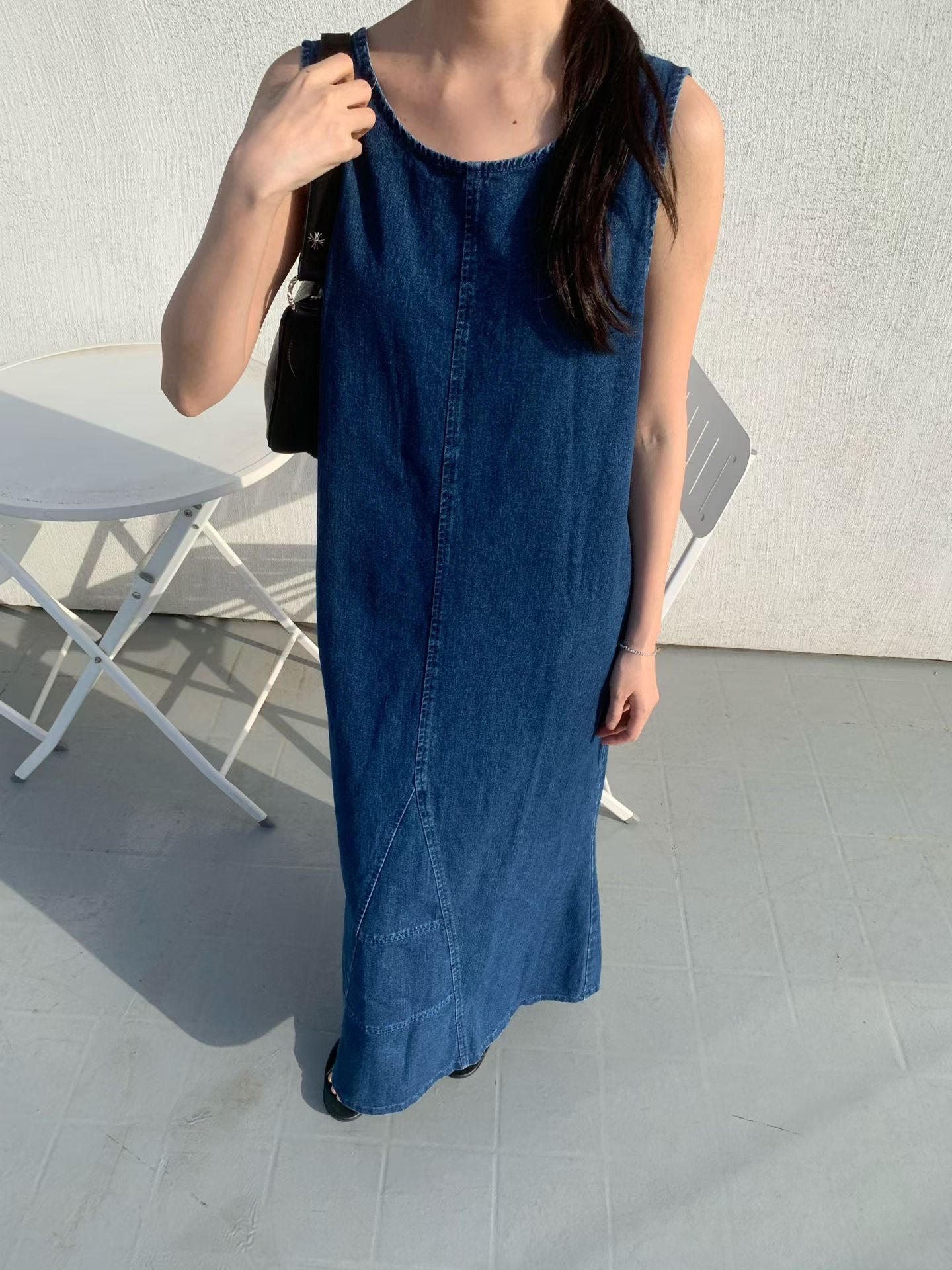 PG27 / SLEEVELESS POCKET DENIM DRESS