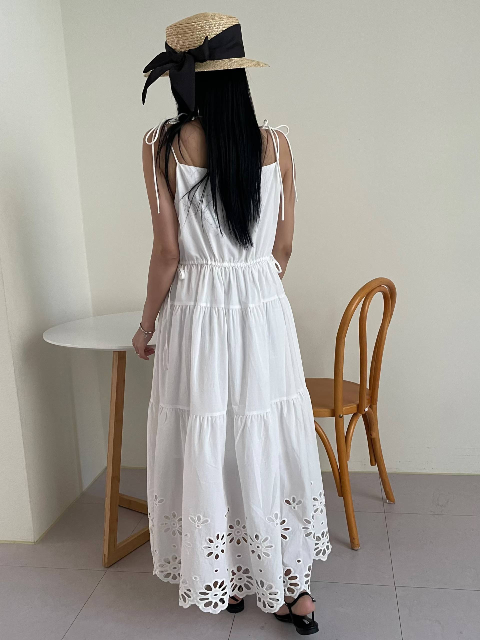ELENI EYELET HEM SUMMER DRESS