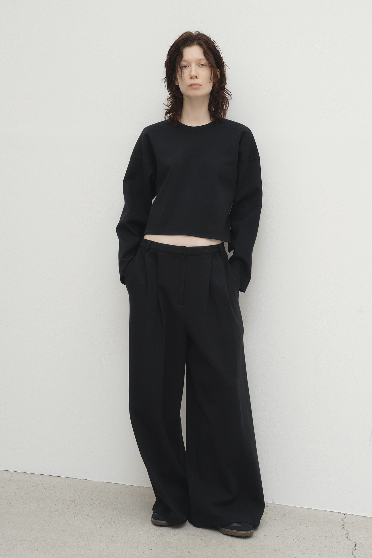 WW24 / TUCK WIDE CUSHION SLACKS