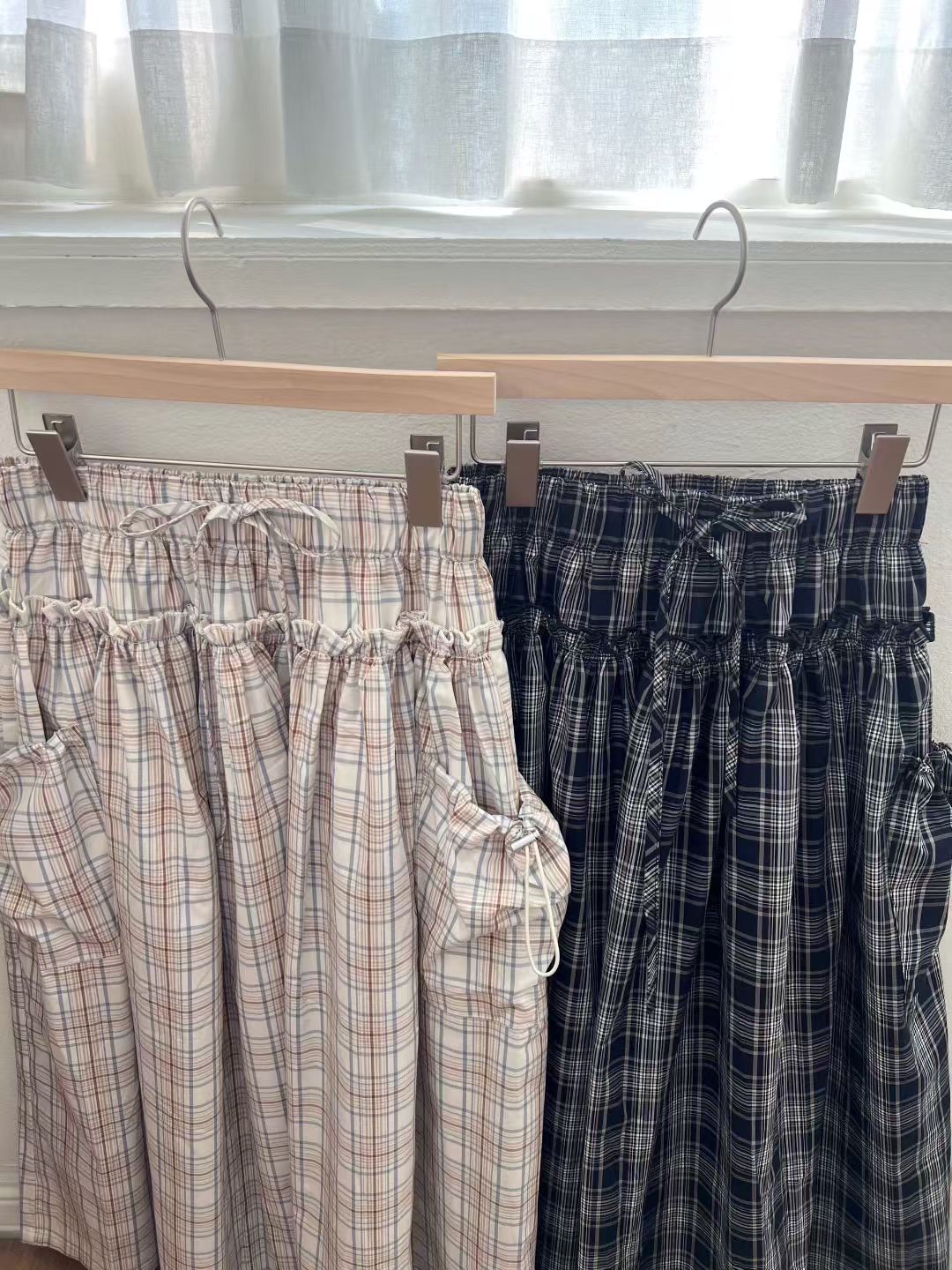 PG36 / ELASTIC BANDING CHECKERED SKIRT