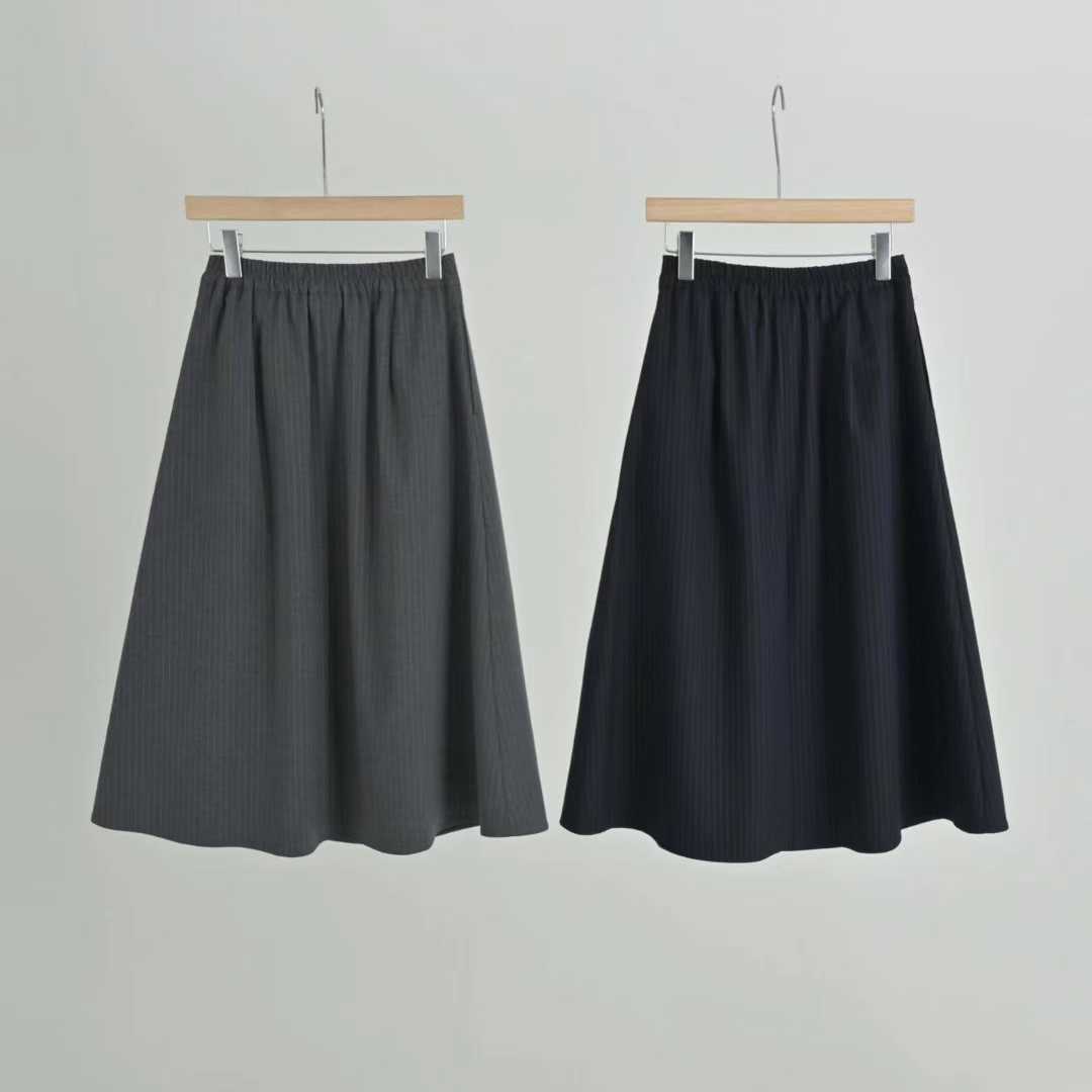 EMORY ZIP DETAIL PINSTRIPE SKIRT