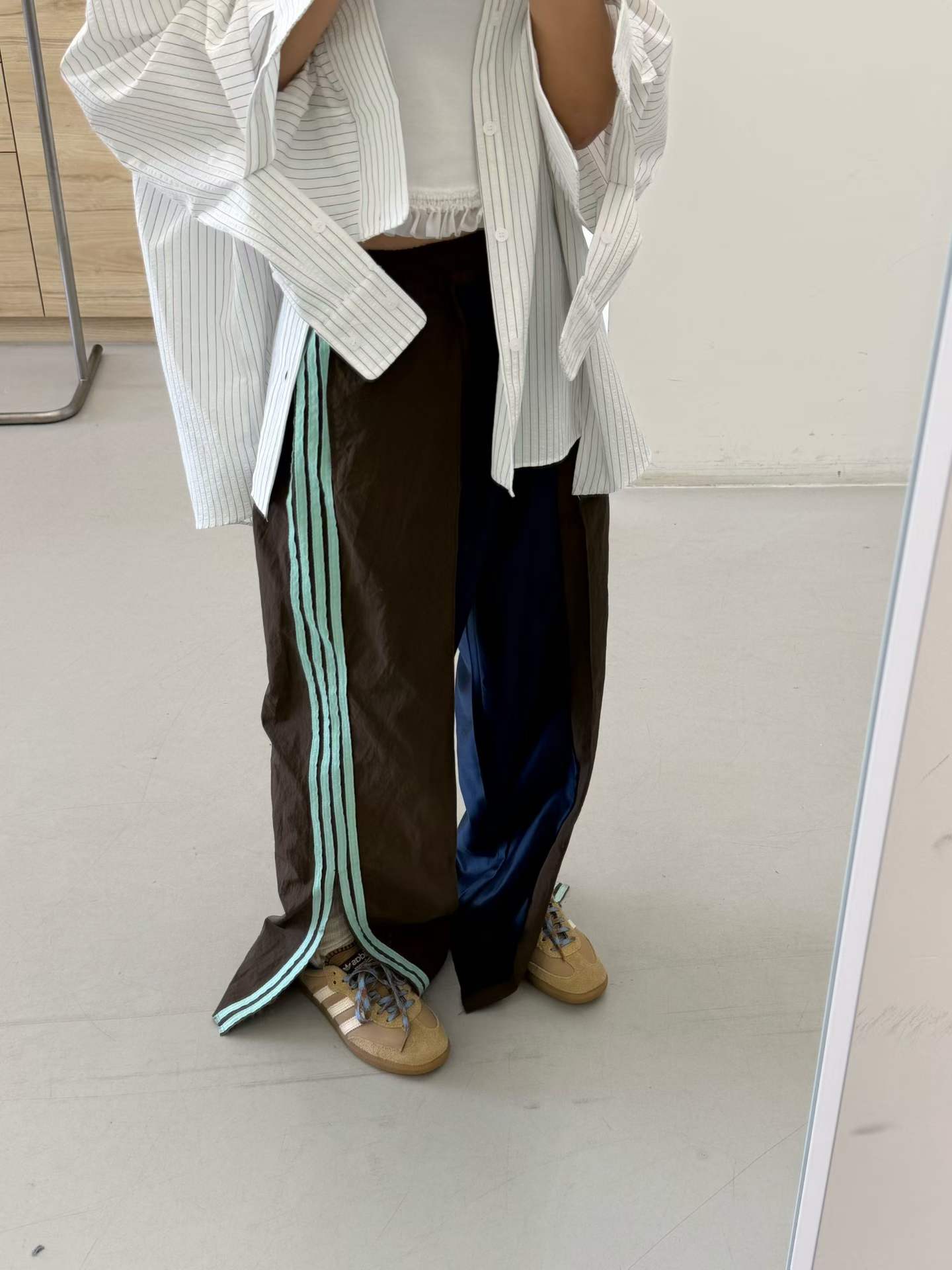 EIDEN PANEL OPEN HEM CONTRAST TRACKPANTS