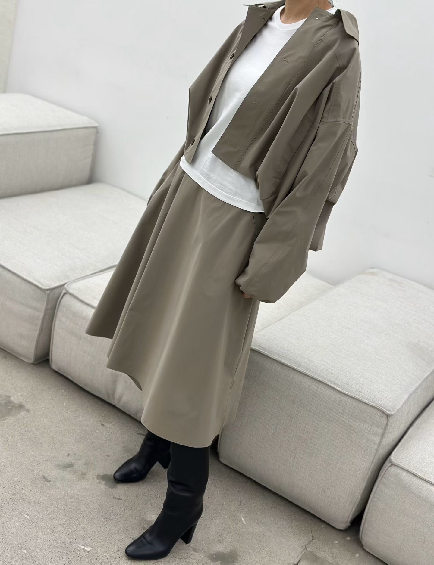 LE22 / CROPPED BALLOON SLEEVES JACKET