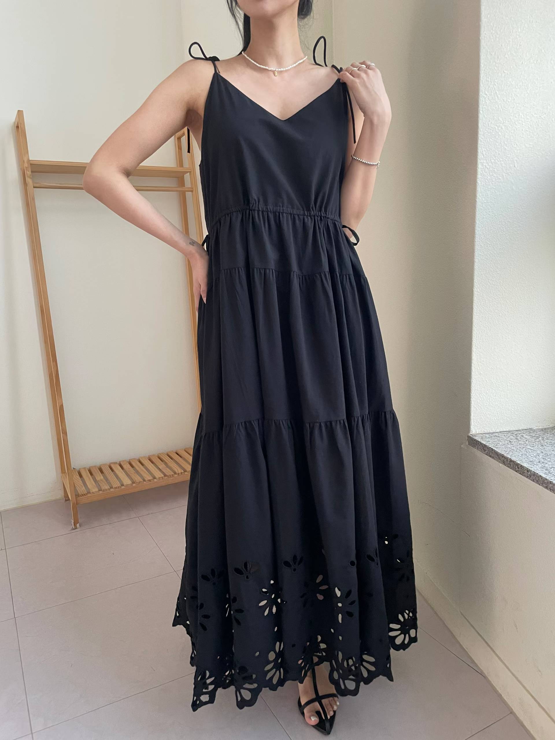 ELENI EYELET HEM SUMMER DRESS
