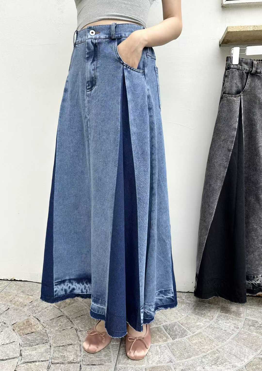 DIYA TWO-TONE DART MAXI SKIRT