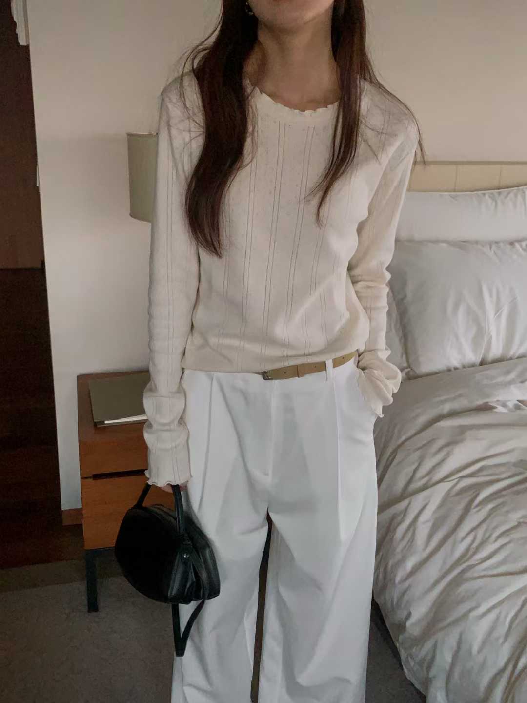 EVANGELINE EYELET LONG SLEEVES PULLOVER