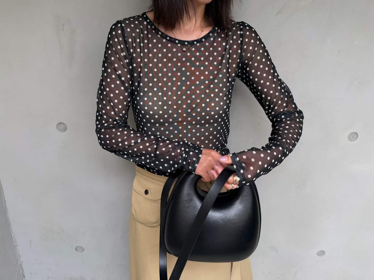 FRANCINE POLKA DOTS LAYERING TOP