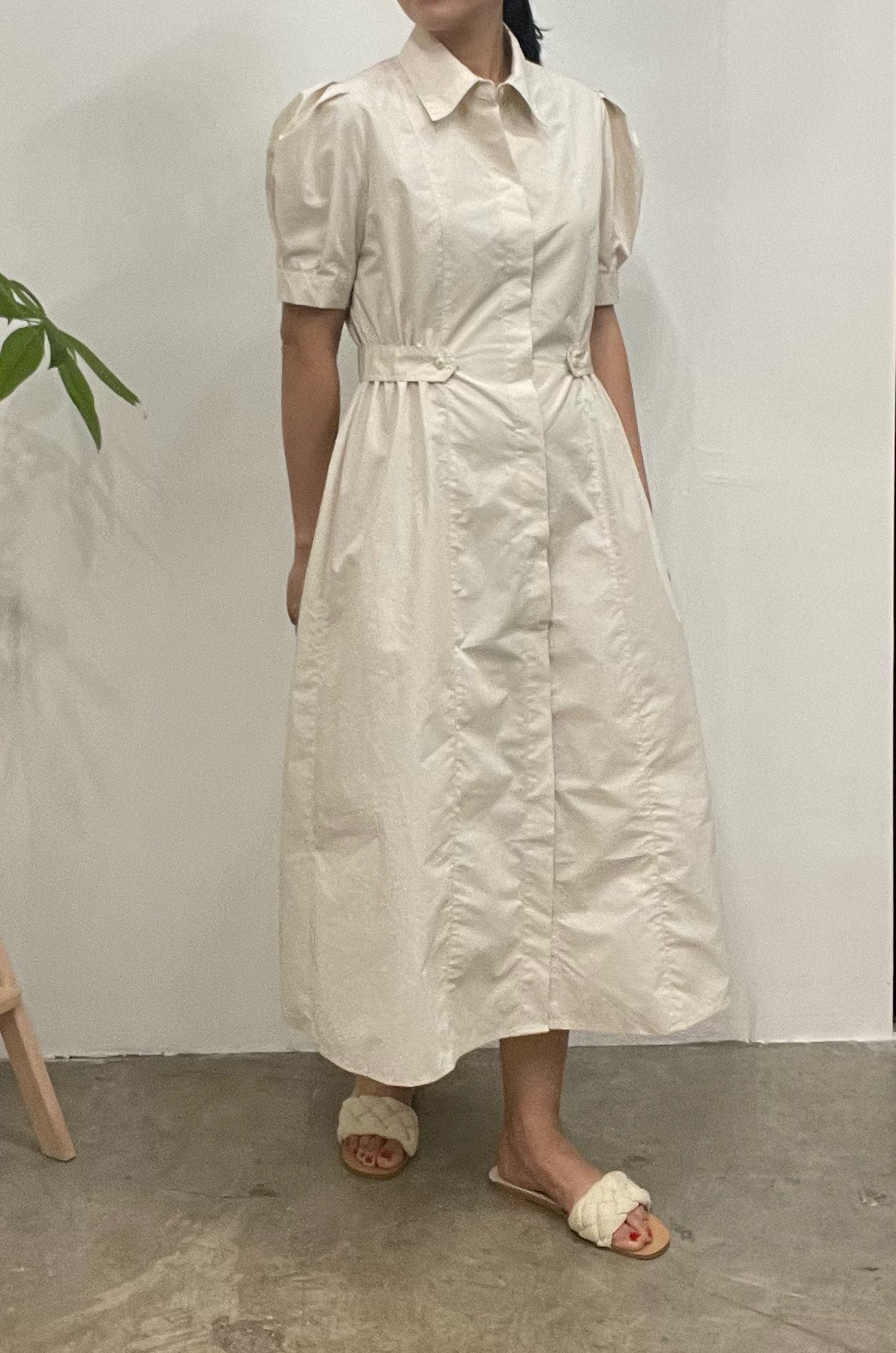 Yancy side belted shirt dress