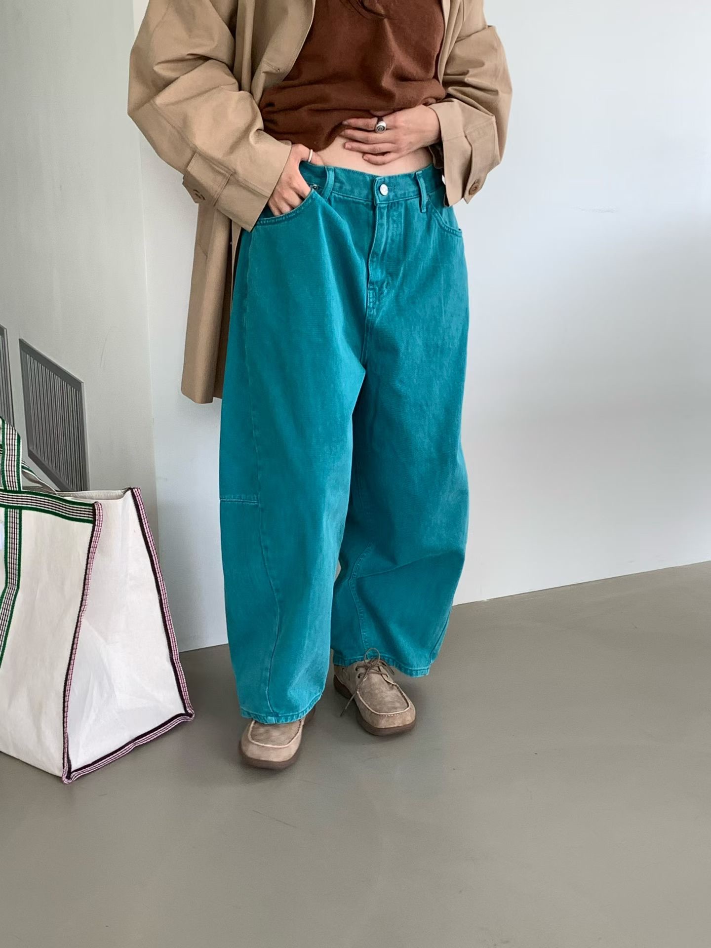 VP12 / BANDED WAIST BAGGY TROUSERS