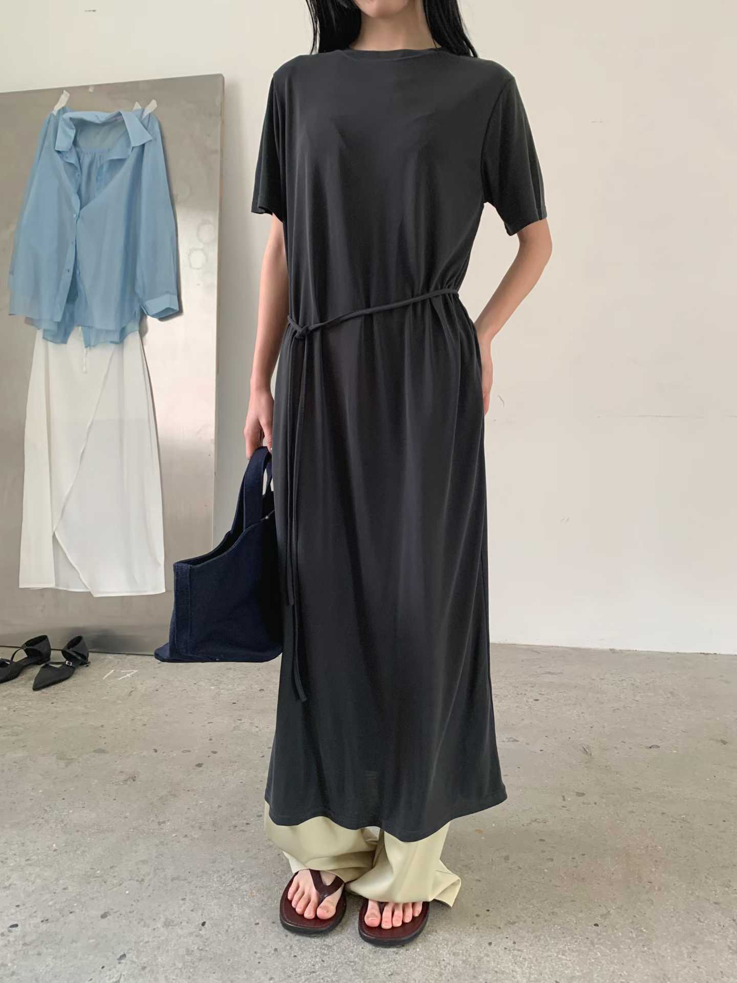 EMILY THIN WAIST TIE TEE DRESS