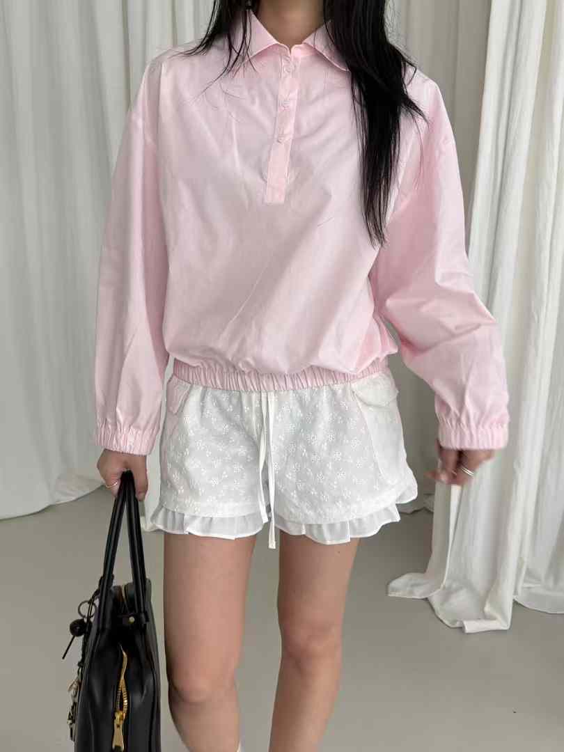 DAHLIA HEM BANDING POLO TOP
