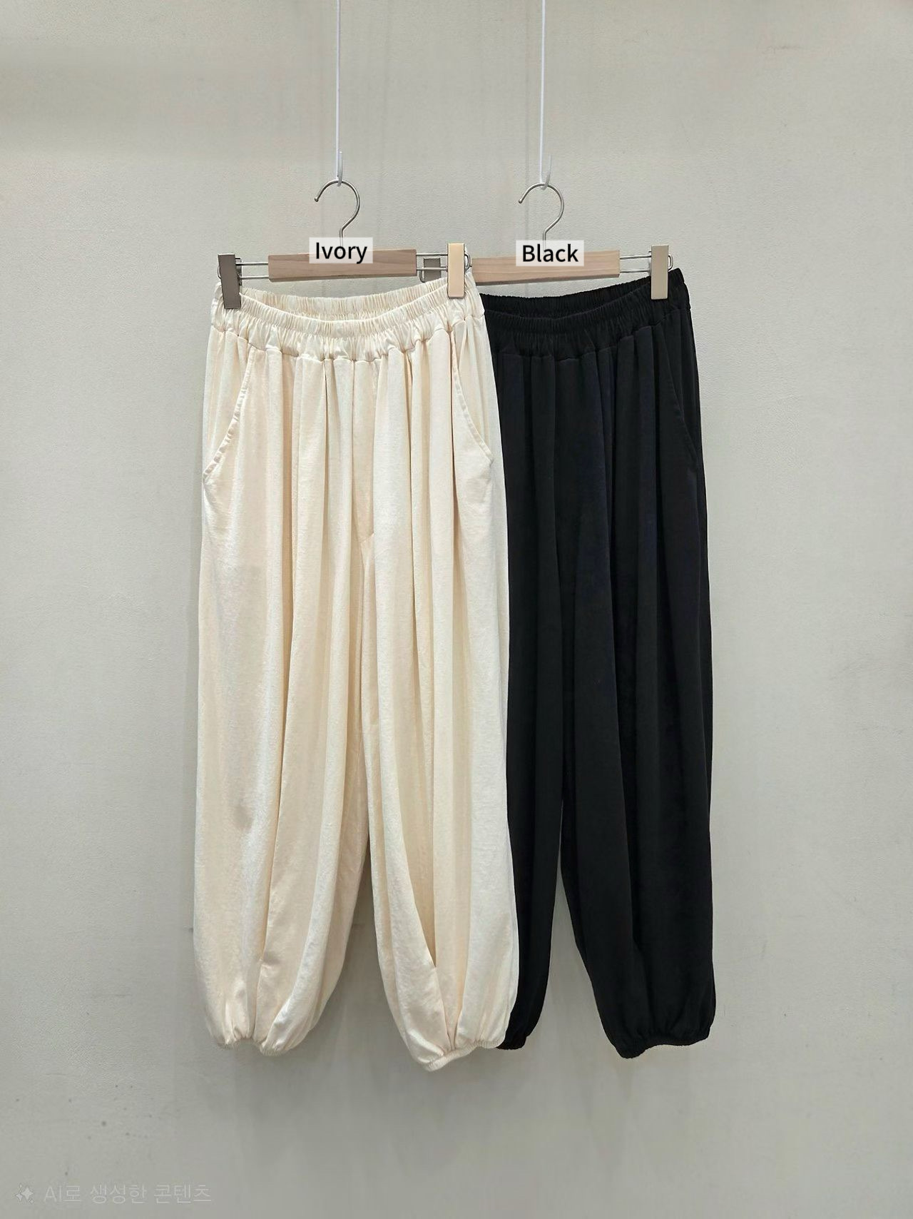 MA23 / ELASTIC BAND POCKET HAREM PANTS