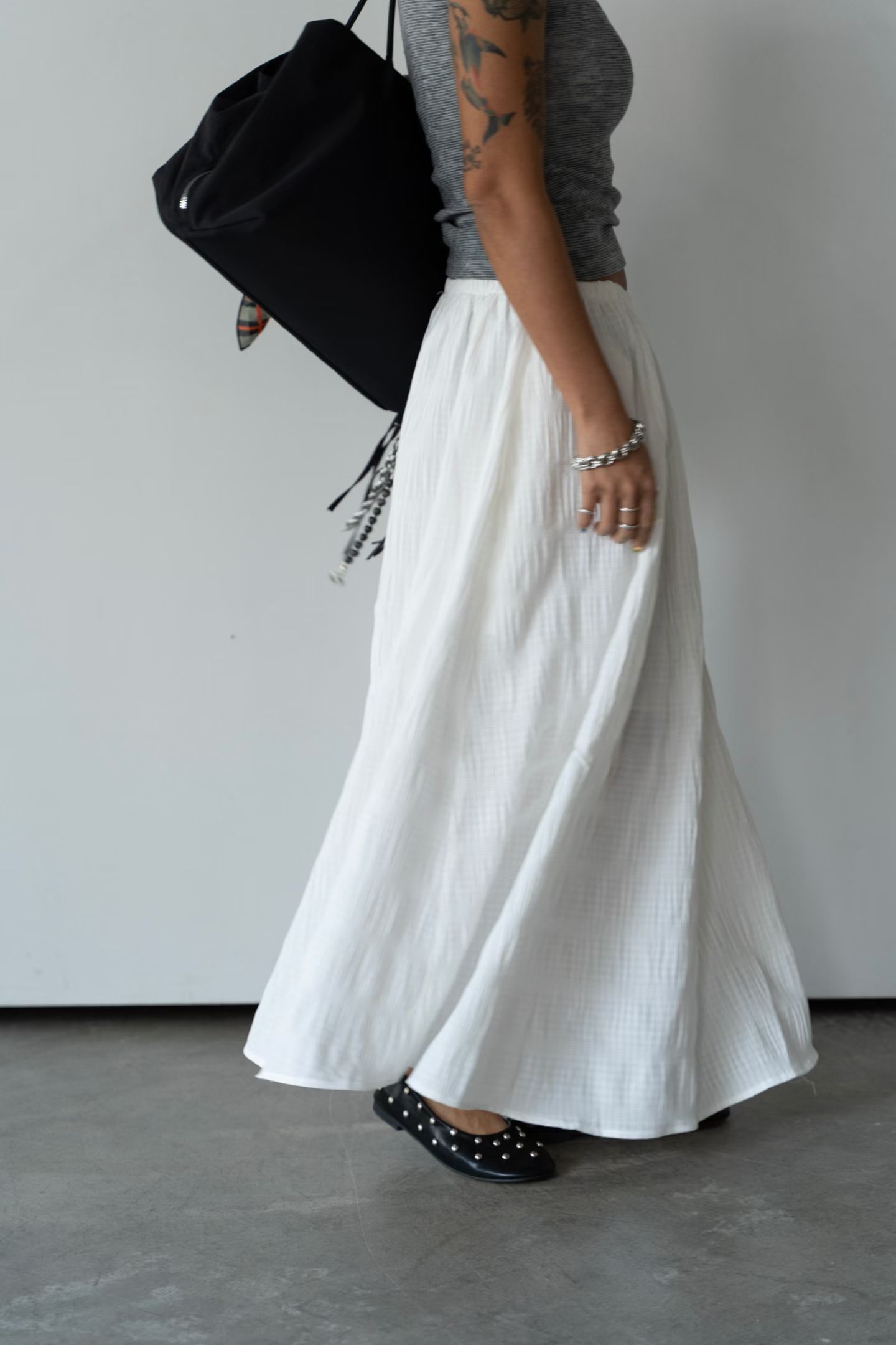 SK200426/BANDED WAIST TEXTURED POCKET SKIRT