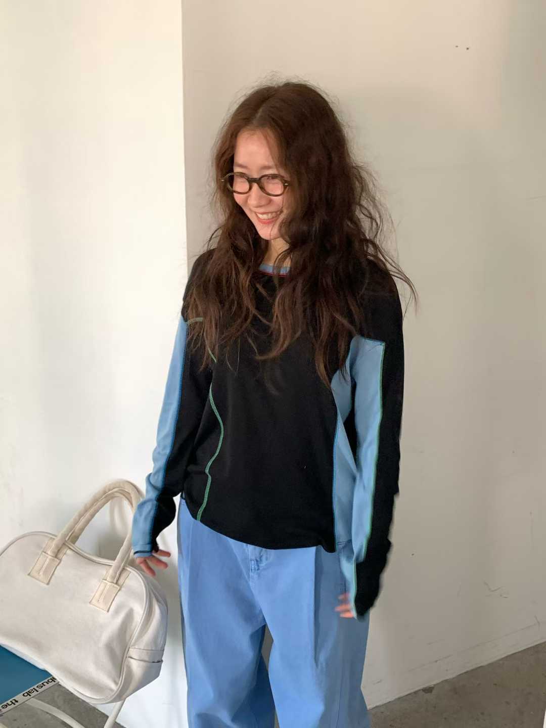 ELORA TWO TONE PANEL PULLOVER