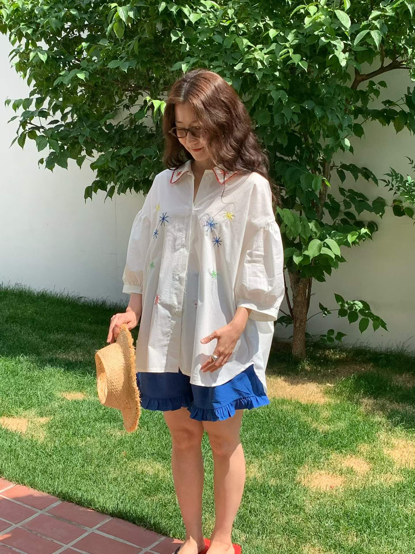 FERNA STAR EMBROIDERY COLLAR SHIRT