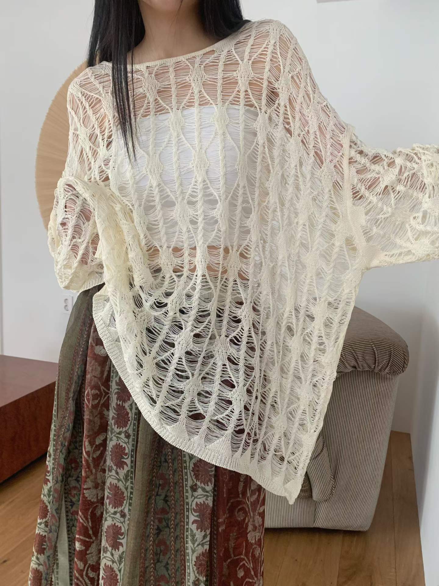 ENSLEY SPIDER-WEB KNIT COVERALL