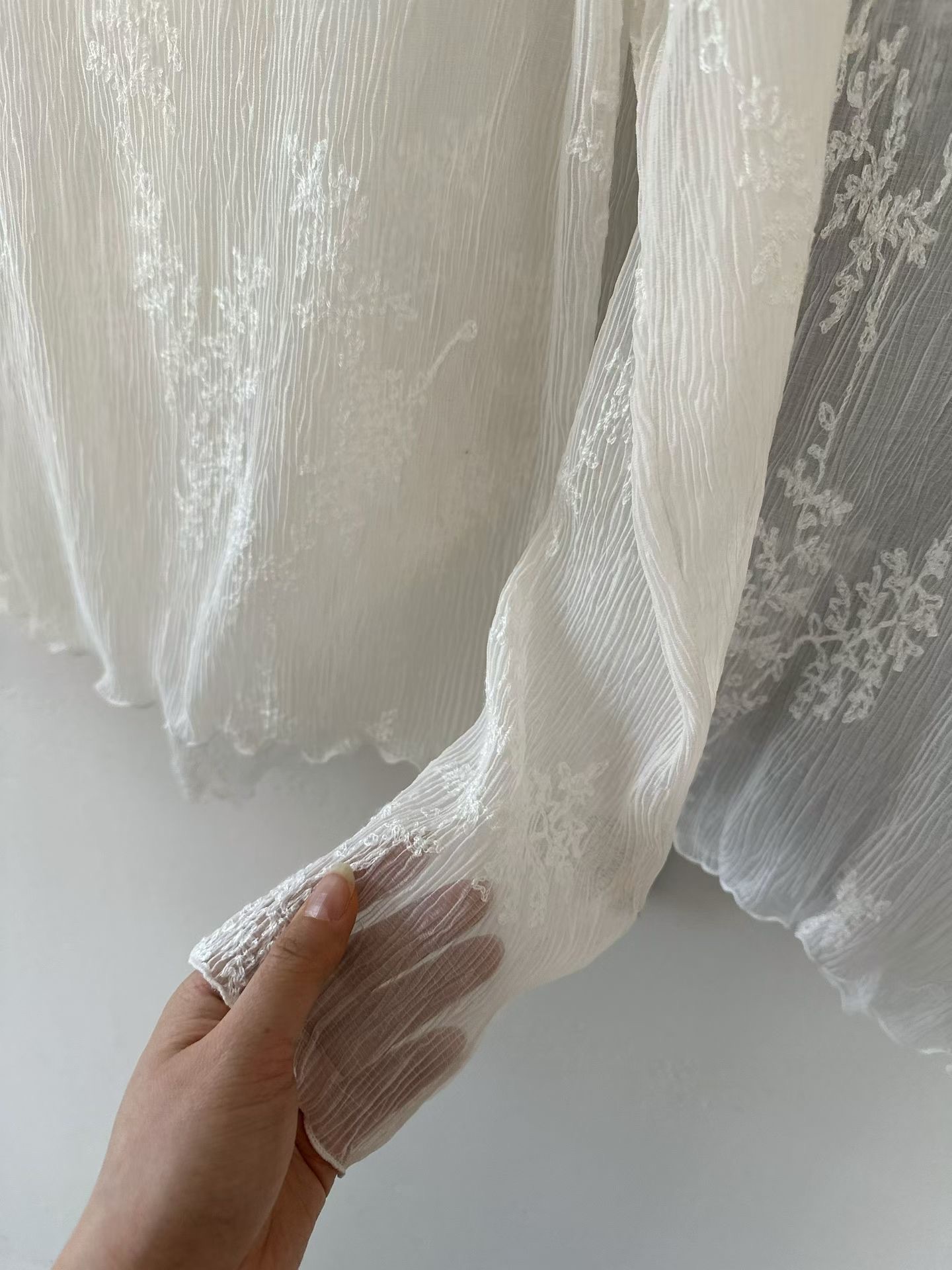 GT03 / Embroidered Semi-Sheer Top