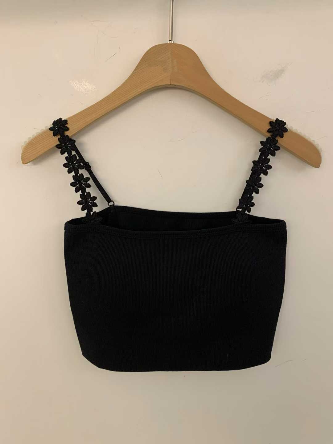 DOMINGA FLOWER APPLIQUE STRAPS BRALETTE